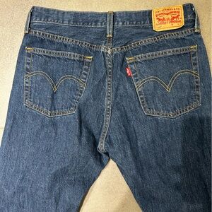 Levi's Relaxed Fit 501 Dark Blue Jeans Button Fly